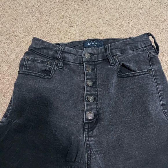 Black Washed Ripped High Rise Jeggings. Women’s 10R - Picture 3 of 4